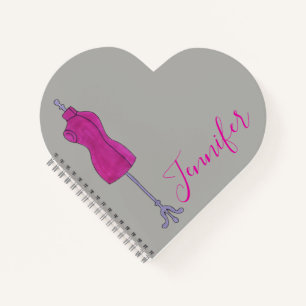 Pink Mannequin Dressform Nähen Modedesign Notizbuch