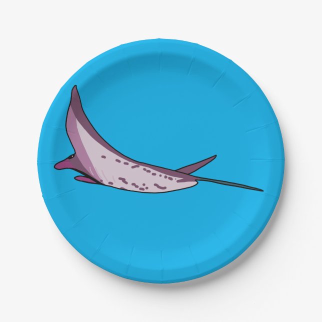 Pink Manta Ray Pappteller (Vorderseite)