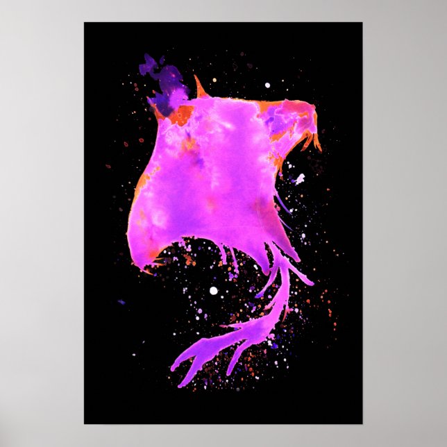 Pink Manta Ray Poster (Vorne)