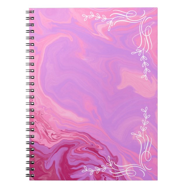 Pink Marble Aesthetic Notebook Notizblock (Vorderseite)