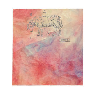 Pink Marble Aries Notepad Notizblock