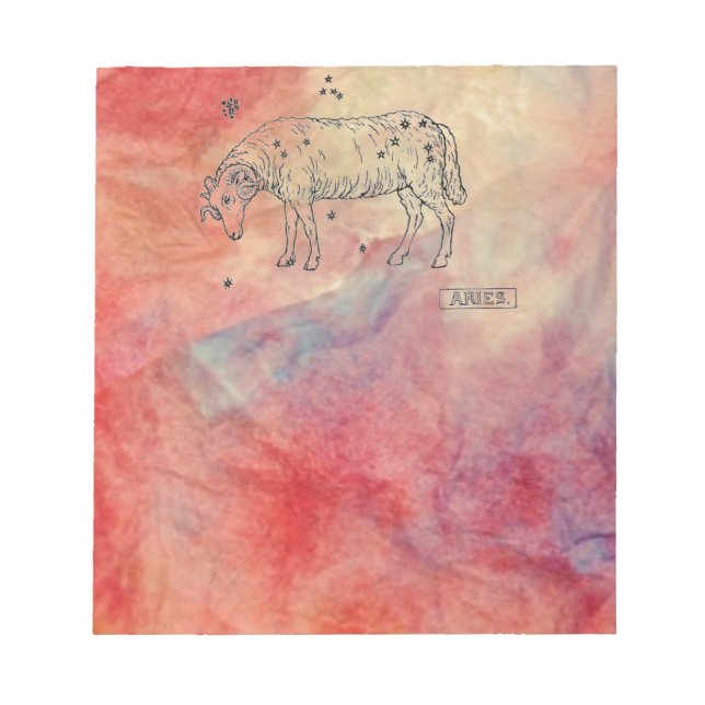 Pink Marble Aries Notepad Notizblock (Vorderseite)