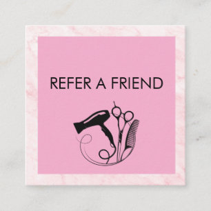 Pink Marble Beauty Salon Empfehlungskarte