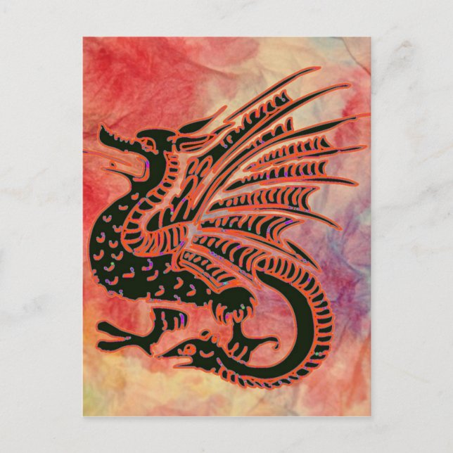 Pink Marble Dragon Postcard Postkarte (Vorderseite)