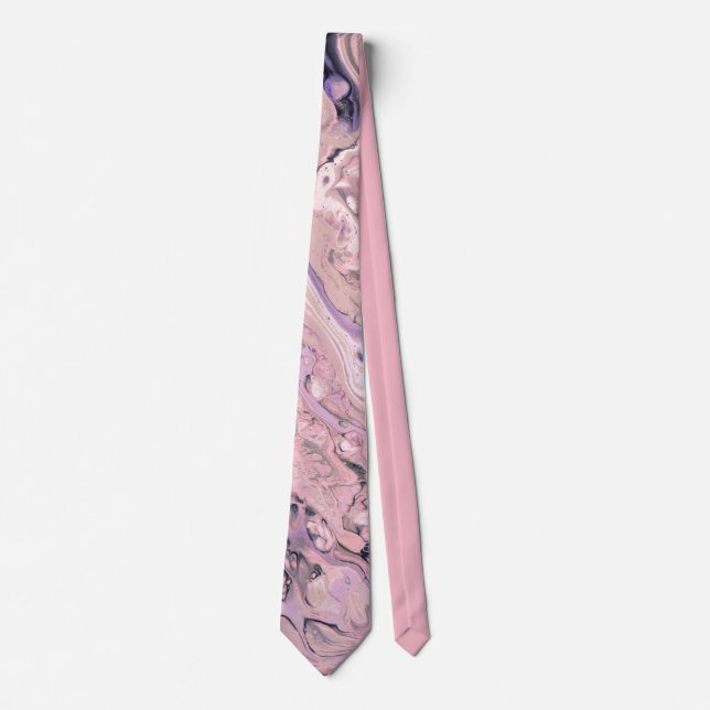 Pink Marble Neck Tie Krawatte (Vorderseite)
