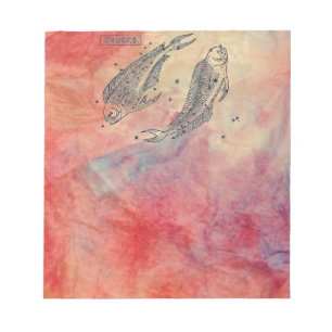 Pink Marble Pisces Notepad Notizblock