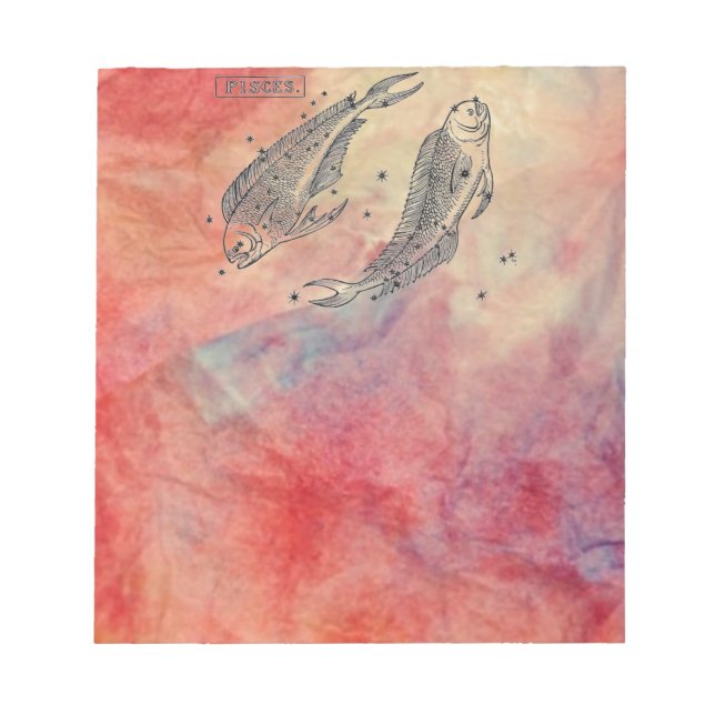 Pink Marble Pisces Notepad Notizblock (Vorderseite)