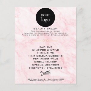 Pink Marble Schönheitssalon Flyer