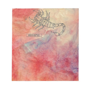 Pink Marble Scorpio Notepad Notizblock