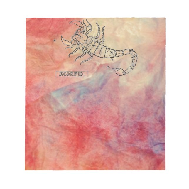 Pink Marble Scorpio Notepad Notizblock (Vorderseite)