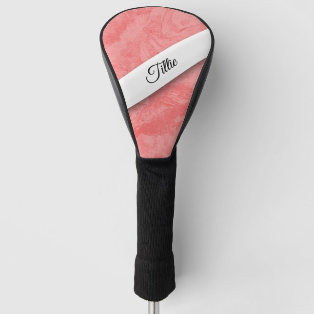 Pink Marble Splash Personal Golf Headcover (Vorderseite)