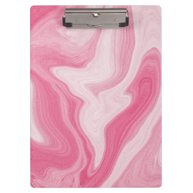 Pink Marble Swirl Pattern – Aesthetic Abstract  Klemmbrett (Vorderseite)