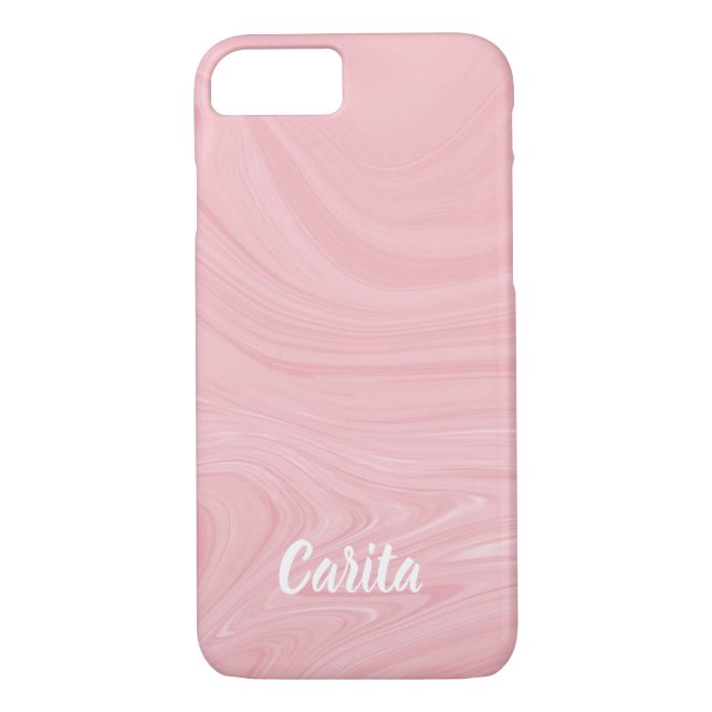 Pink Marble Textured iPhone Case (Rückseite)