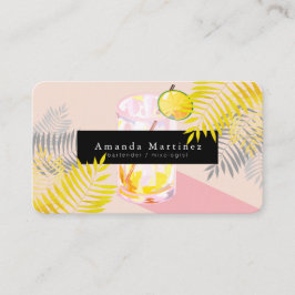 Pink Margarita Barkeeper Mixologist Business Card Visitenkarte