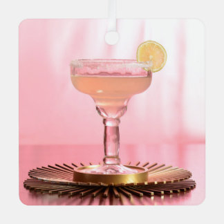 Pink Margarita Bridal / Bachelorette Ornament Aus Metall