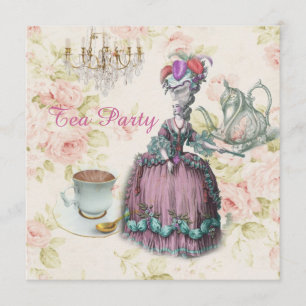 Pink Marie Antoinette Vintag Parfüm Tee Party Einladung