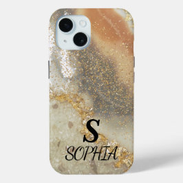 Pink Marmor Chic Gold Glitter Monogramm Case-Mate iPhone Hülle