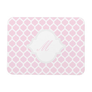 PInk marokkanisches Muster mit Monogram-Magneten Magnet