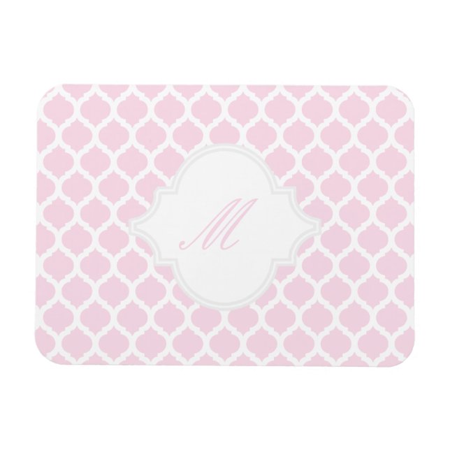 PInk marokkanisches Muster mit Monogram-Magneten Magnet (Horizontal)