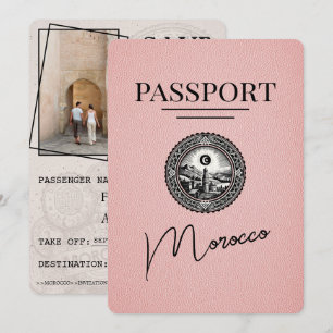 Pink Marokko Reisepass Save The Date