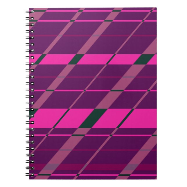 Pink Maroon Abstrakt Geometric Fun Funky Notizblock (Vorderseite)