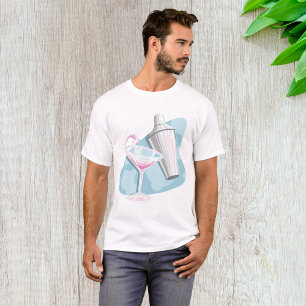 Pink Martini Cocktail und silberner Shaker T-Shirt