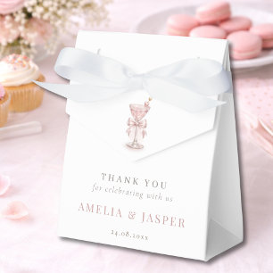 Pink Martini Coquette Bow Mädchen Baby Shower Part Geschenkschachtel