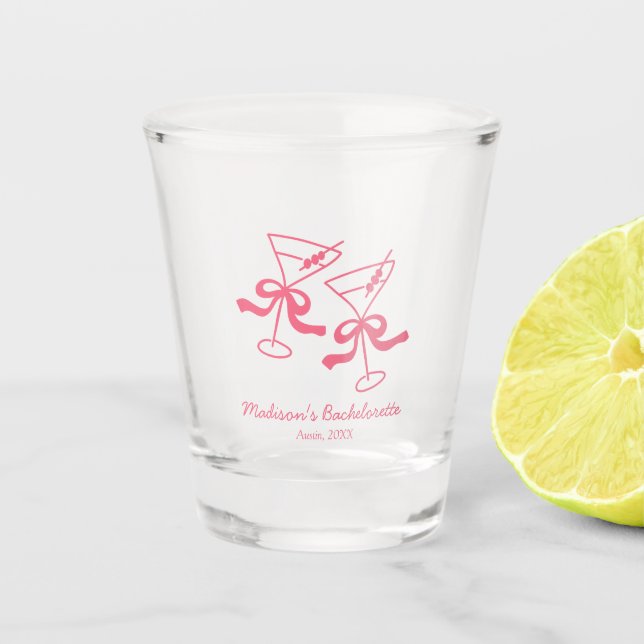 Pink Martini Coquette Junggeselinnen-Abschied Gefa Schnapsglas (Vorderseite)