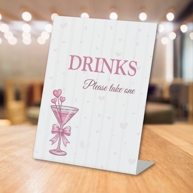 Pink Martini Drinks Table Sign A Tiny Bit Engaged  Sockelschild (Von Creator hochgeladen)