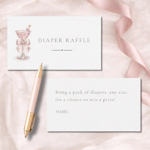 Pink Martini Girl Baby Shower Windel-Raffel-Los Begleitkarte
