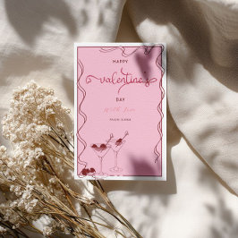 Pink Martini Gläser – Valentinstagparty Feiertagskarte