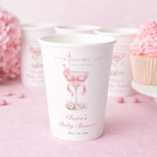 Pink Martini Theme Mädchen Baby Shower Pappbecher