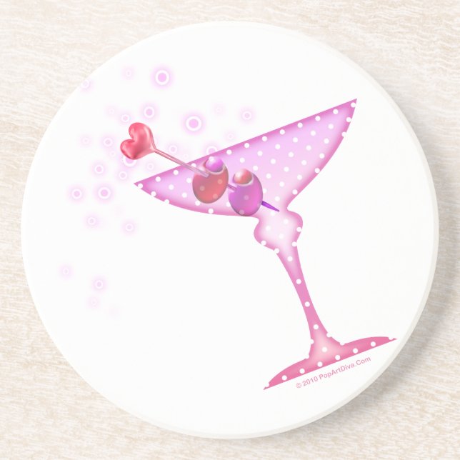 Pink Martini-Untersetzer Sandstein Untersetzer (Vorne)
