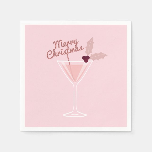 Pink Martini Weihnachten Serviette (Vorderseite)