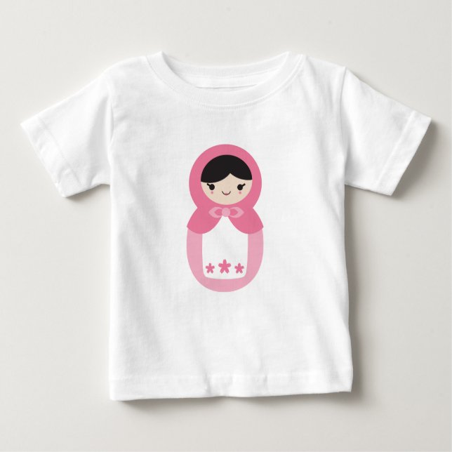 Pink Matryoshka-Puppe Baby T-shirt (Vorderseite)