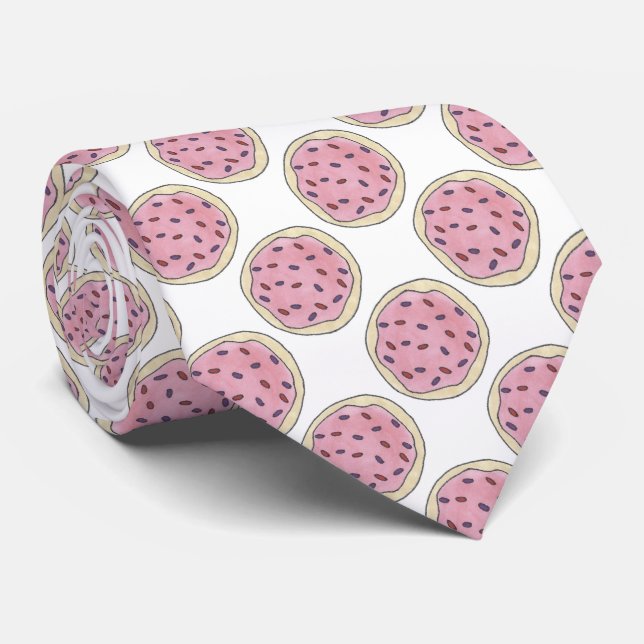 Pink Mattierte Cookie Cookies Sprinkles Krawatte (Gerollt)