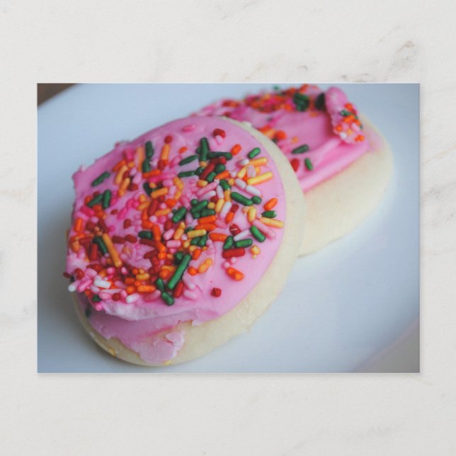 Pink Mattierte Cookies Postkarte (Vorderseite)
