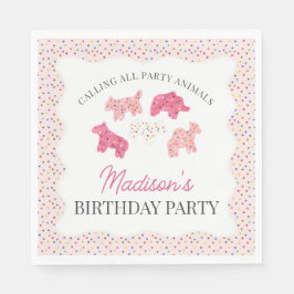 Pink Mattierte Tierkochen Geburtstagsparty Serviette