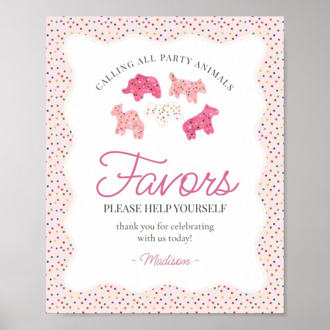Pink Mattierte Tierkochen Sprinkle Favoriten Signi Poster (Vorne)