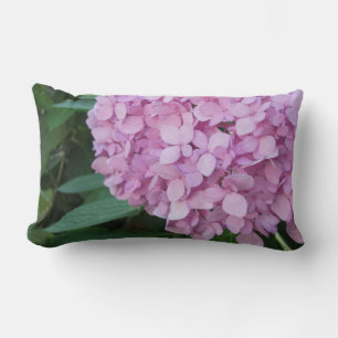 Pink Mauve Hydrangea Lumbar Pillow Lendenkissen