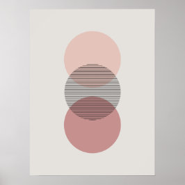 Pink & Mauve Minimalistisch Circle Wall Art Poster