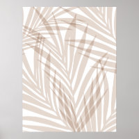 Pink & Mauve Minimalistische Blätter Mauer Art Pos