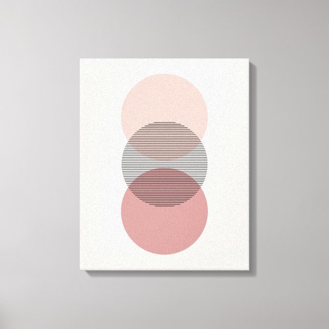 Pink & Mauve Minimum Circle Wall Art Canvas Leinwanddruck (Vorderseite)