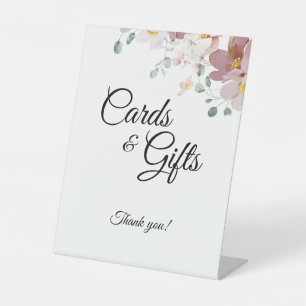 Pink Mauve Vintage Blumenkarten und Geschenke Sockelschild