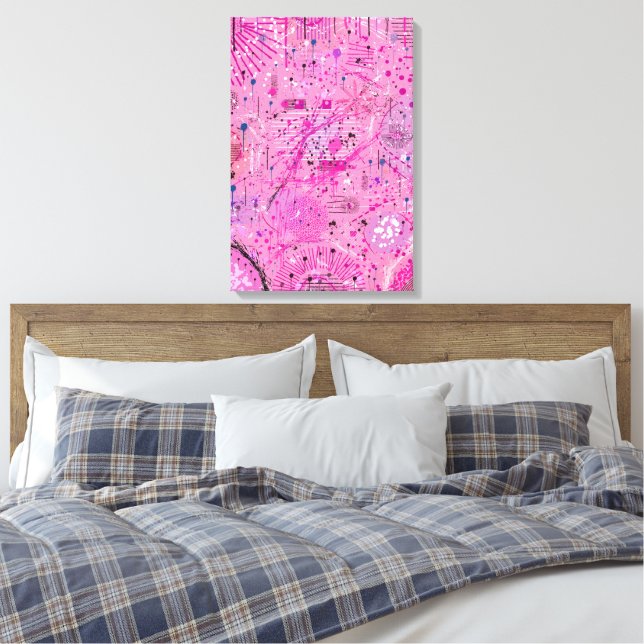 Pink Maximalist Abstract: Raspberry Sundae Leinwanddruck (Insitu (Schlafzimmer))