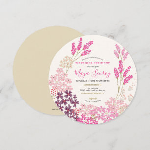 Pink Meadow Erste Reiszeremonie Einladung
