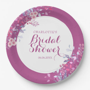 Pink Meadow Floral Brautparty Pappteller