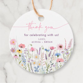 Pink Meadow Wildblumen Kinderdusche Geschenkanhänger