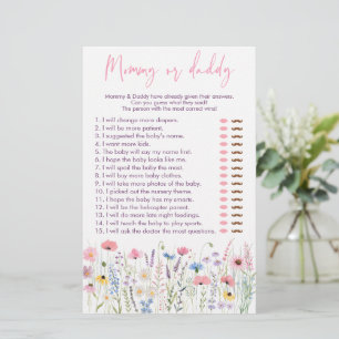 Pink Meadow Wildblumen Mommy oder Daddy Shower Gam