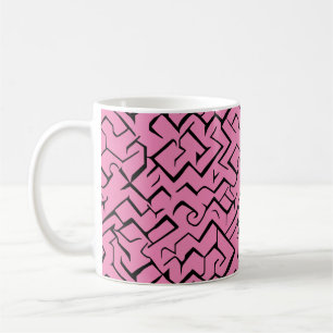 Pink Meander Wiederholungsmuster   Modernes Maze Kaffeetasse